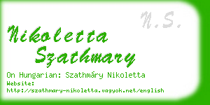 nikoletta szathmary business card