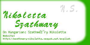 nikoletta szathmary business card
